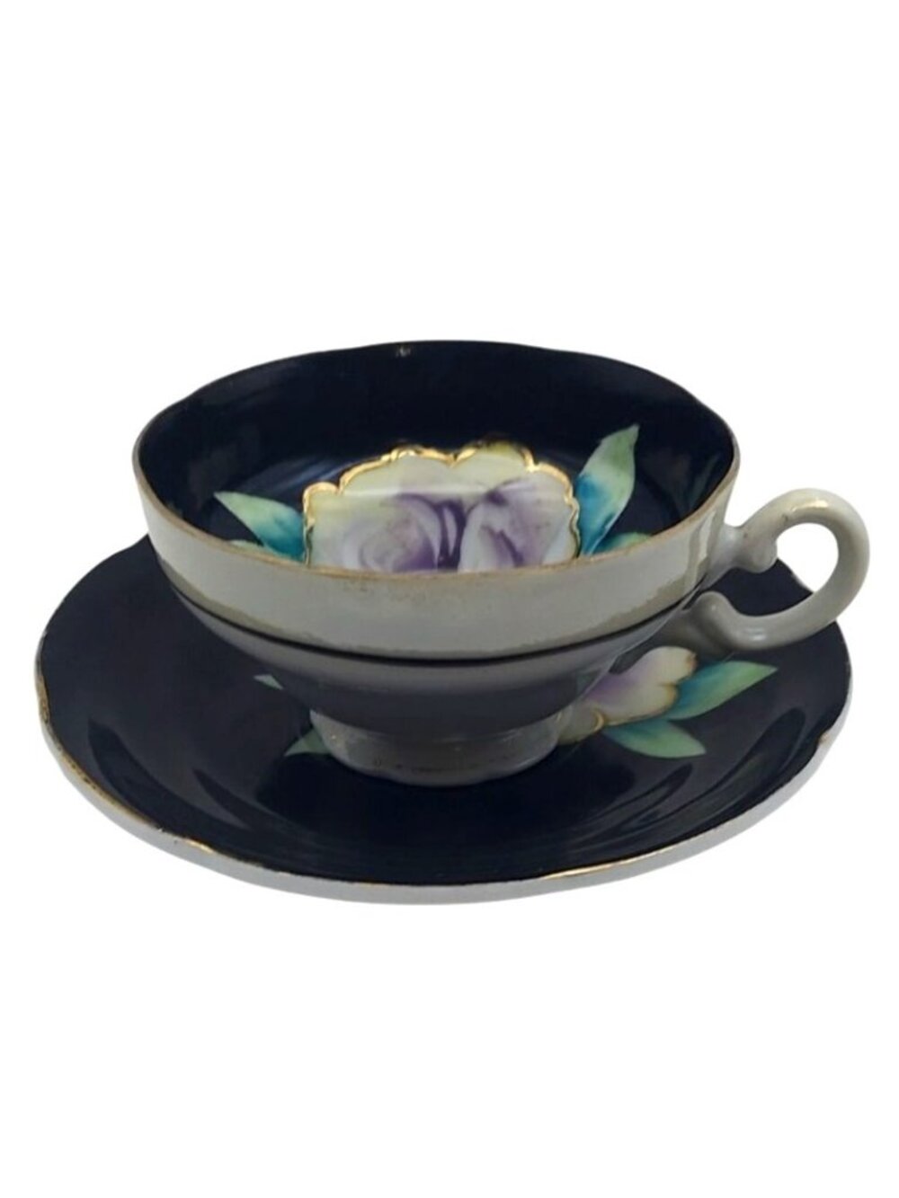 Vintage Hand Painted Floral Rossetti Porcelain Tea Cup and Saucer Set  Japan